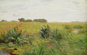 GeestとMarshの間、1880年頃（木の上の紙に油彩）